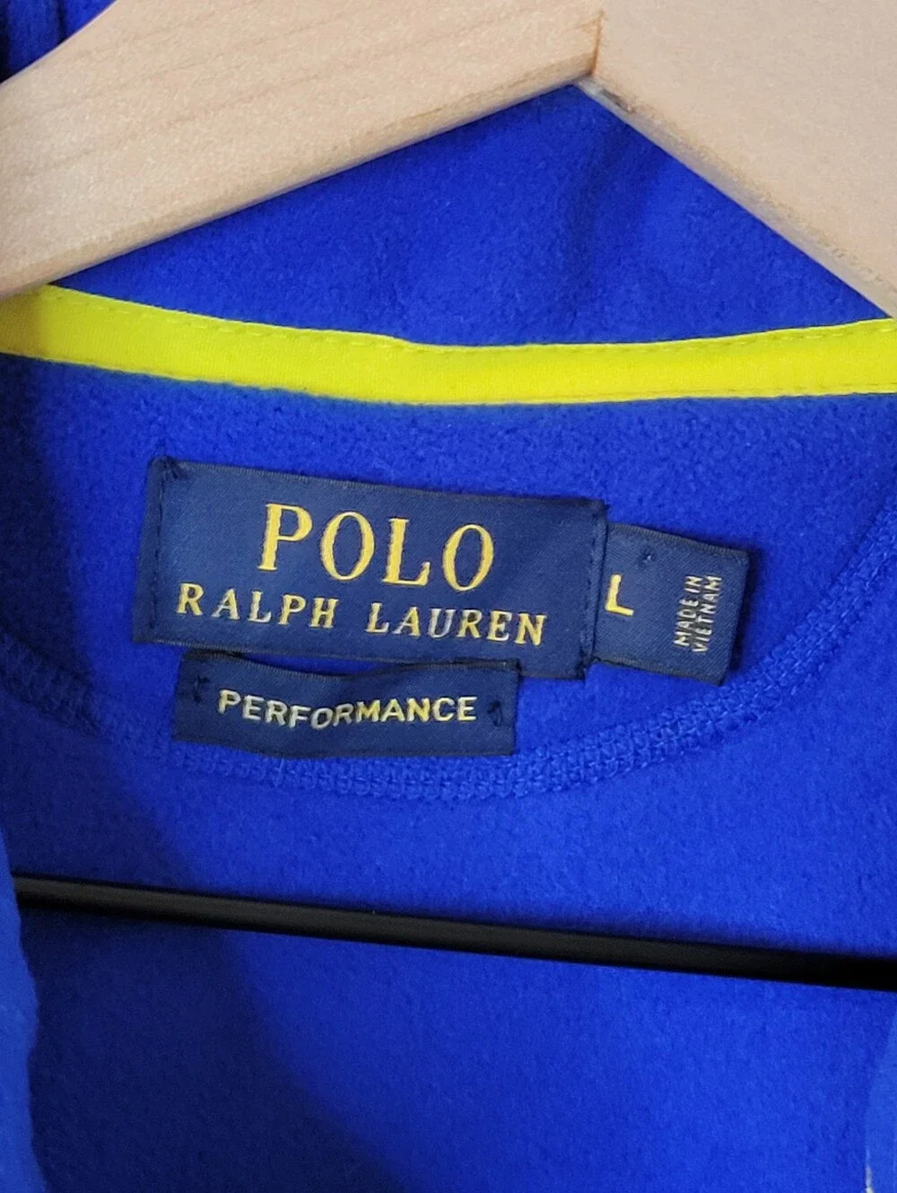 Polo Ralph Lauren Performance Blue Fleece Zip Up Vest, Size Mens Large